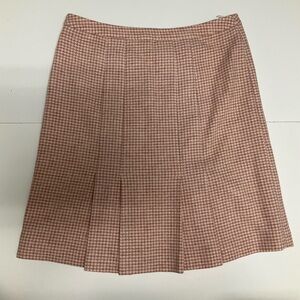 MaxMara Pink Houndstooth A-Line Skirt